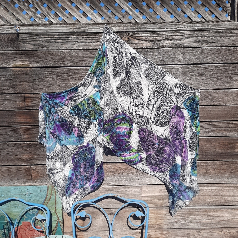 Cynthia Rowley Butterfly Print Scarf